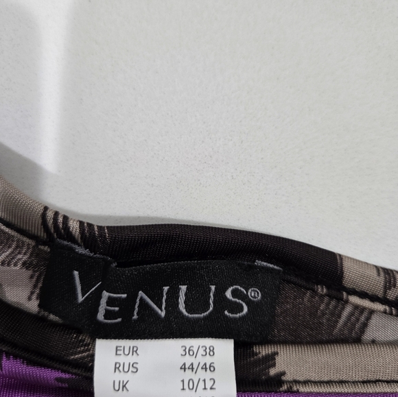 VENUS Purple and Black Animal Print Top Size Small. - Picture 8 of 11